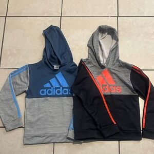 2 Adidas Kids Navy and Gray Hoodie/black,gray and orange M